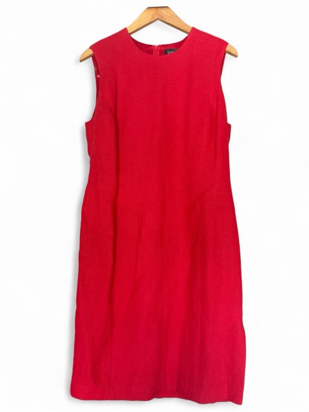 Sleeveless Red Midi Shift Dress